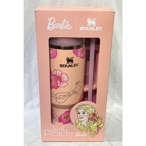 🔥Authentic Stanley Barbie Peaches ‘N Cream 40 oz Tumbler Limited Edition Brand - Picture 1 of 5